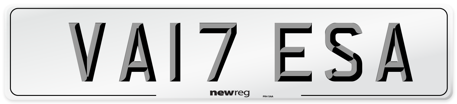 VA17 ESA Number Plate from New Reg